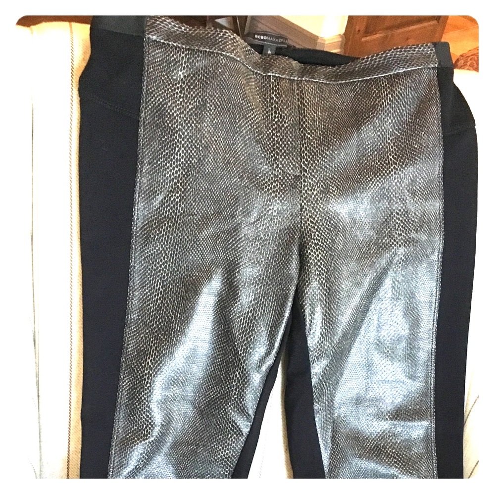 BCBG Faux snake black/tan leggings
